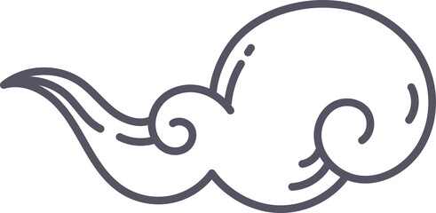 Oriental Style Cloud Doodle Element