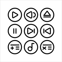 music, line audio set icon, on white background, eps 10.