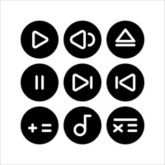 music, line audio set icon, on white background, eps 10.