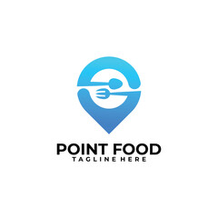 local food logo concept, point food design template