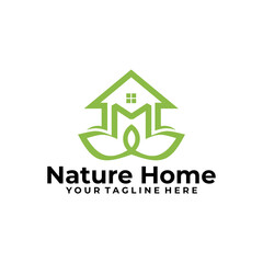 nature home logo design vector template