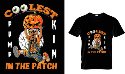 Coolest pumpkin in the patch T-shirt design Template