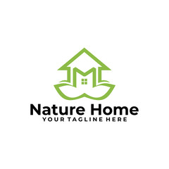 nature home logo design vector template