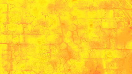 Naklejka premium Surface of the old broken, crack, rough, stain, rift yellow blocks wall backgroud texture