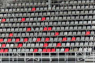 Obraz premium Empty stands for fans at the stadium