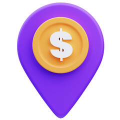 Location pin business 3d rendering illustration