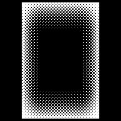 Halftone frame. Dotted fade Gradient rectangular border. Vector design element. Halftone illustration
