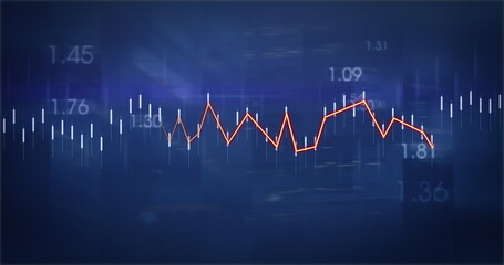 Image of diagrams with numbers on blue background