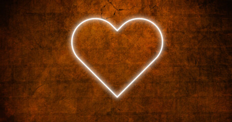 Heart neon sign on brick wall 4k