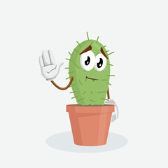 Cactus Logo mascot goodbye pose