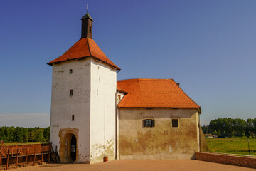 Đurđevac,Croatia -August 15st 2022:Đurđevac castle was most likely built sometime in 1477, when Sigismund Ernu&scaron;t, a member of the Ernu&scaron;t noble family, inherited the rich Đurđevac estates
