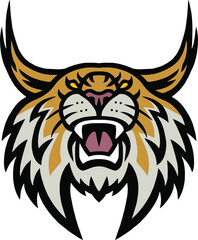 Obraz premium Bobcat Lynx Wildcat Angry Roaring Logo Esport Sports Mascot llustration