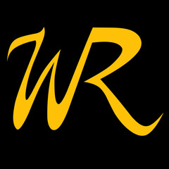WR . letter initials design vector