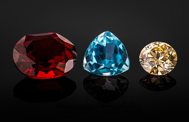 colored diamonds and diamonds on a black background