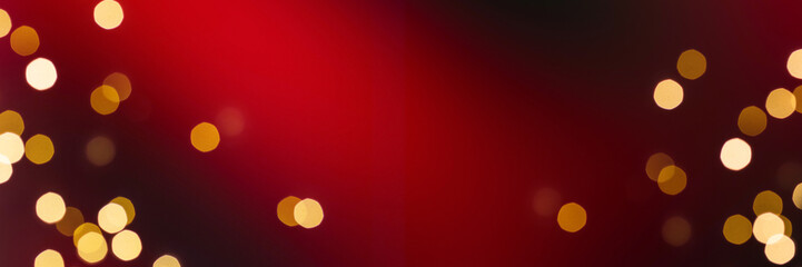 Christmas gradient abstract Banner with Smooth Blurred red green colors and shining bokeh lights
