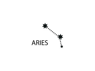 Aries Zodiac Constellation. Sky map. Horoscope Symbol. Vector illustration of Astrological signs for calendar, horoscope
isolated on a background 
