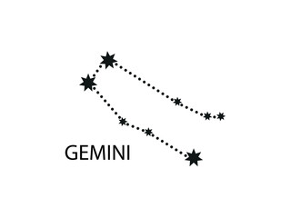 Gemini Zodiac Constellation. Sky map. Horoscope Symbol. Vector illustration of Astrological signs for calendar, horoscope
isolated on a background 
