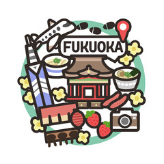 福岡のアイコンセット　丸