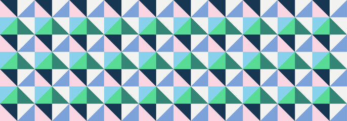 Colorful geometric pattern banner background design vector. Floor tile wallpaper.