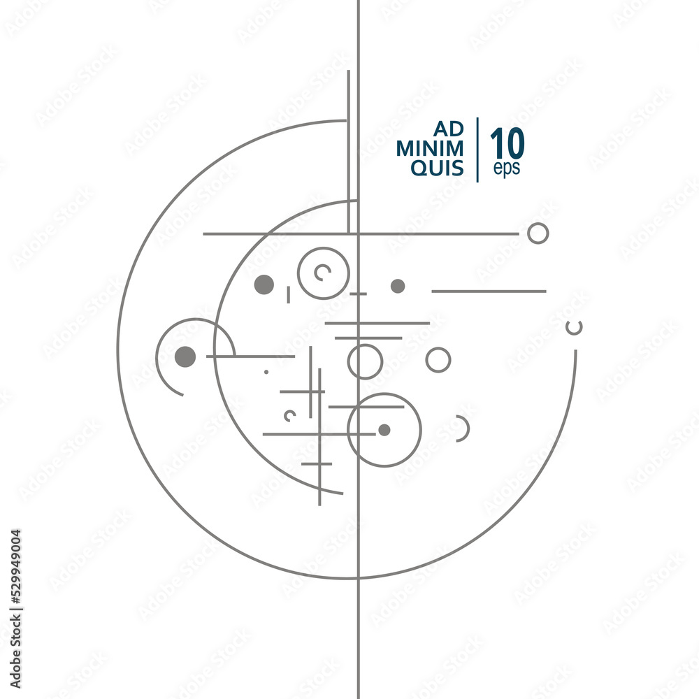 Aufkleber Vector future geometry connect illustration. Circular elements with lines and dots. Creative geometric objects. Modern design template