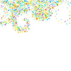 Rainbow Festive Confetti. Carnival Star Falling.