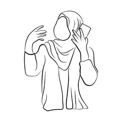 Woman pose line art style