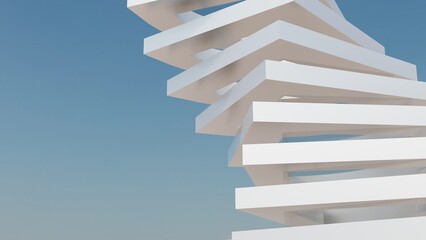 Futuristic white architecture background 3d render