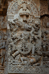 The Sculpture of Varaha Avatar on the Hoysaleshwara  Temple, Halebeedu, Hassan, Karnataka, India.