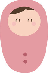 Cute nursery cartoon pink girl baby