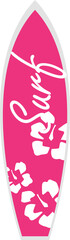 Cute nursery cartoon pink surfboard