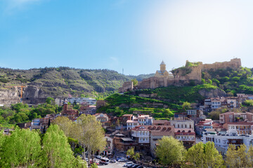 Fototapeta na wymiar View of old city of Tbilisi, the capital of Georgia from above, on summer s day