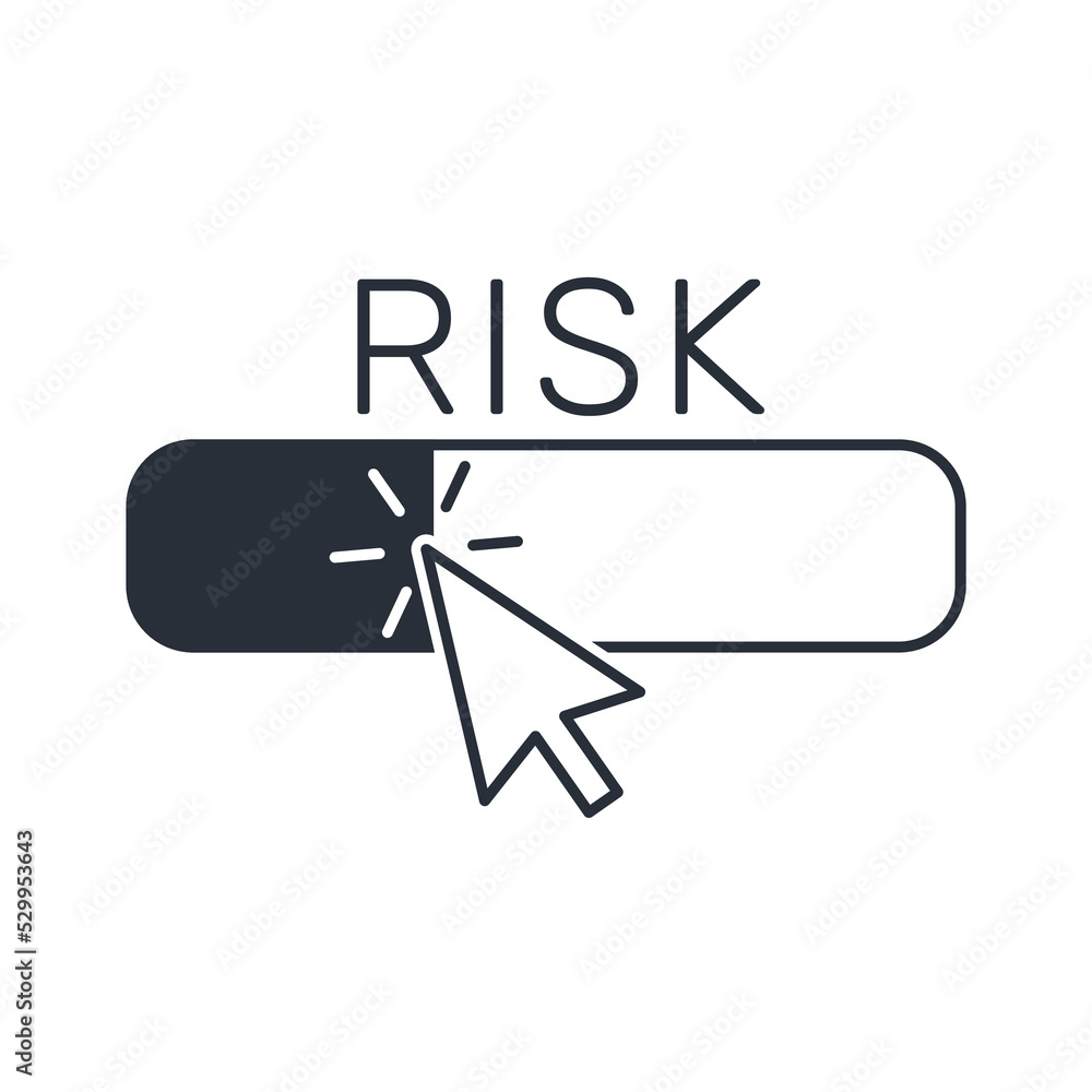 Poster risk setting. vector linear icon isolated on white background.