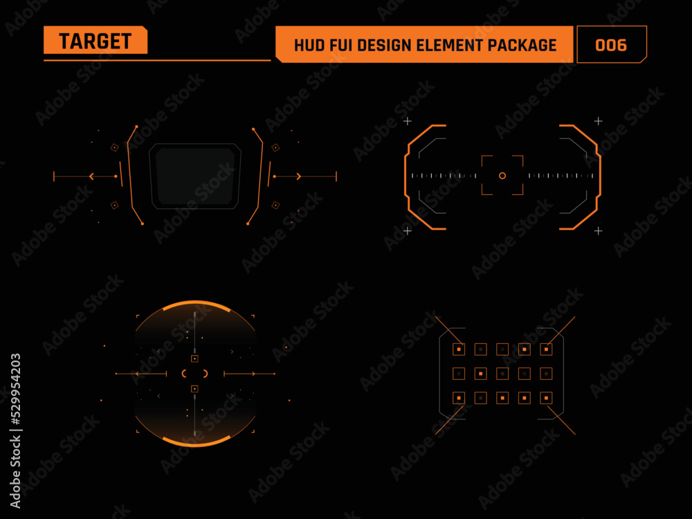 Poster hud fui design element target 006