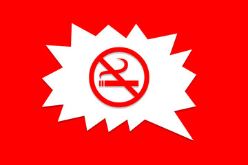 Sprechblase mit einem nicht Rauchen Symbol