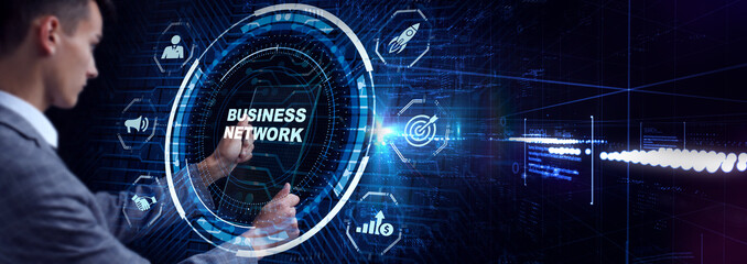 Business, Technology, Internet and network concept. Online Business Network.