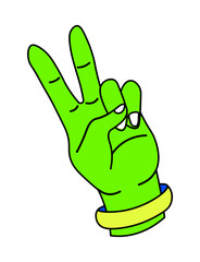 Hand gesture showing peace or victory sign vector