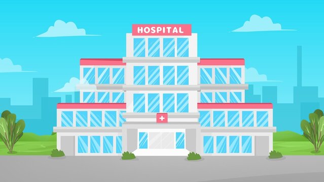 animated background for hospital children. hospital background illustration. hospital picture
