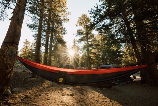 Camping at Lake Mary in Mammoth Lakes, California