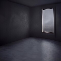 empty room with light through window 