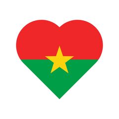 Burkina Faso vector flag heart on white background