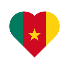 Cameroon vector flag heart on white background