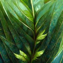 Nature view of green tropical plants leaves  background.