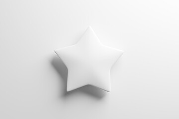 White star on white background. Best star rating, evaluation, ranking, customer satisfaction, product quality or client experience review.