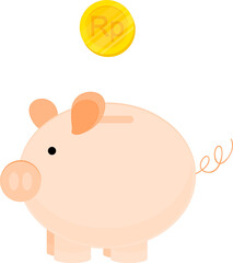 Indonesian flag hand drawn.indonesian rupiah hand drawn