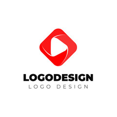 play icon logo design minimal and modern logotype vector template