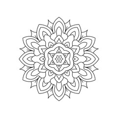 Circular Flower Mandala Pattern for Mehndi, Henna, tattoo, decoration, puja.