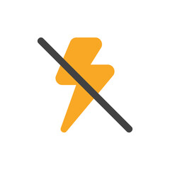 Flash off icon in flat style about camera, use for website mobile app presentation