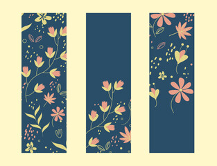 Sets of floral banner template