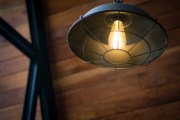old lantern in coffee shop