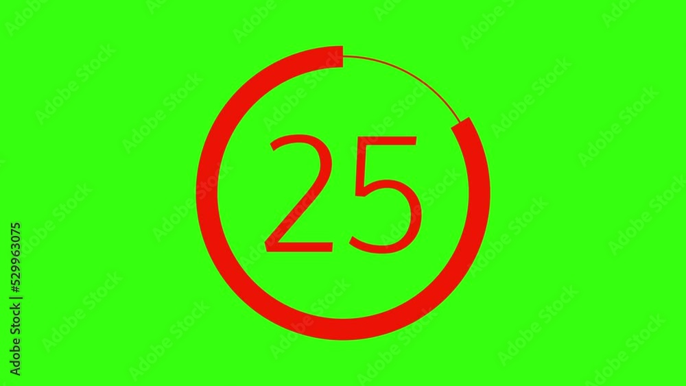 Aufkleber simple 30 seconds countdown timer with animated red indicator. circle shaped smooth animation. red c